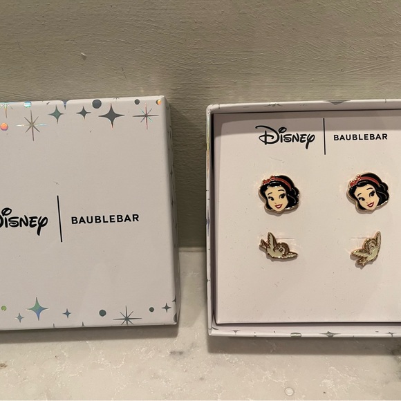 BaubleBar Disney Snow White and Bird Earrings - Black, Gold, - Picture 2 of 4